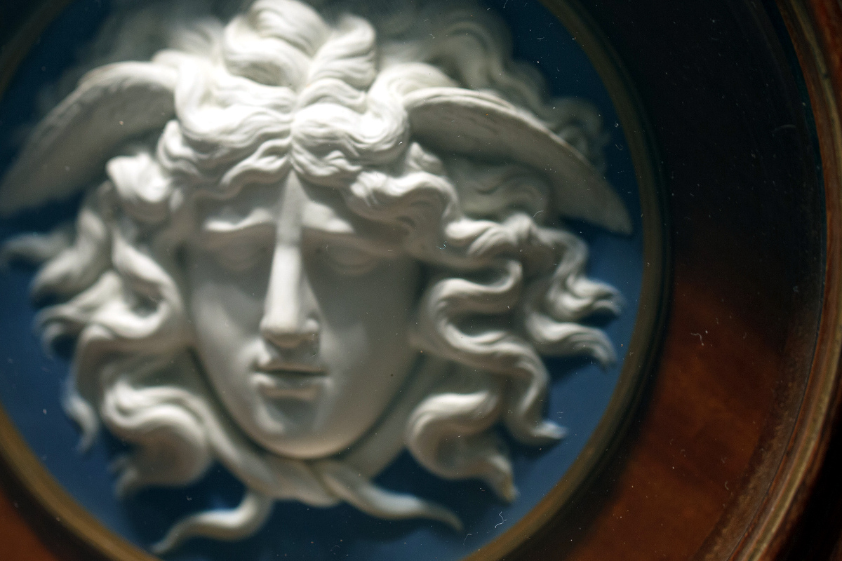 c. 1785 Detail of Medusa, Josiah Wedgwood at the Art Institute of Chicago. Credit Anne Peterson, flickr