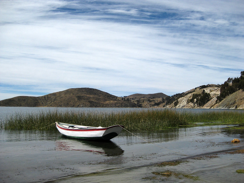 A boat on Lake Titicaca - Isla Del Sol - Bolivia