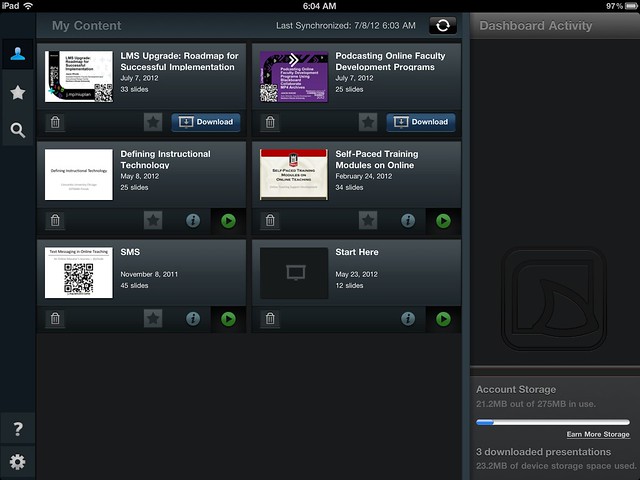 SlideShark app on iPad