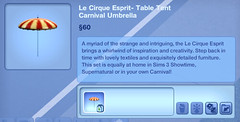 Le Cirque Esprit- Table Tent Carnival Umbrella