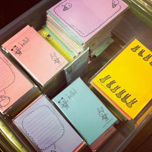 Box two if my notepads being organized for Sugar Cookie Etsy shop!