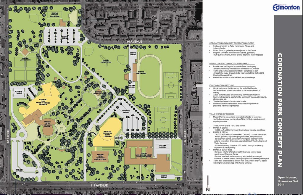 Coronation Park site plan, courtesy of the City of Edmonton website. April 21, 2012.