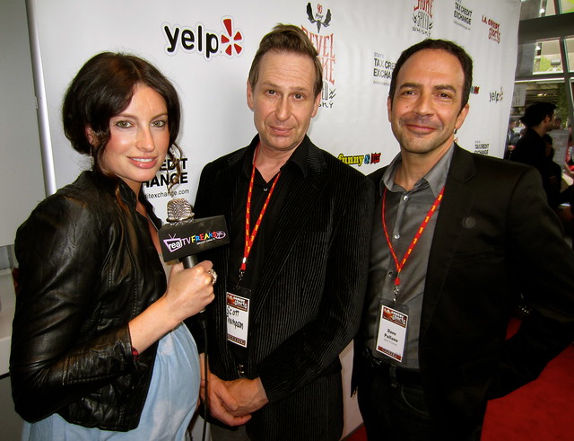 Samantha Gutstadt, Scott Thompson, Dave Pullano, LA Comedy Shorts Commie Award Recipient