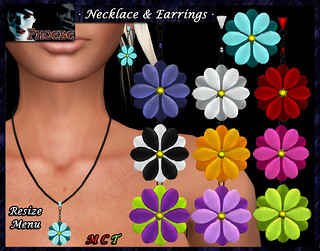 *P* Flowers Necklace & Earrings -transfer-