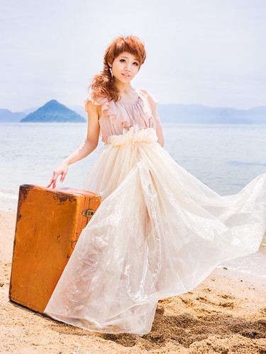 無料写真素材|人物|女性アジア|ワンピース・ドレス|人物海|日本人