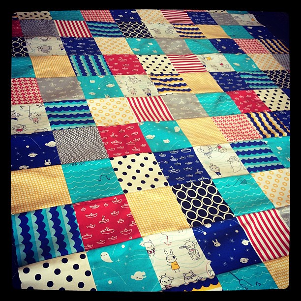 Quilt top for my youngest complete!!!! Love these @cloud9fabrics !!