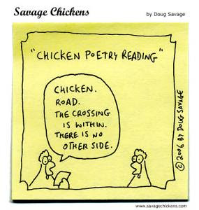 Chicken poetry reading