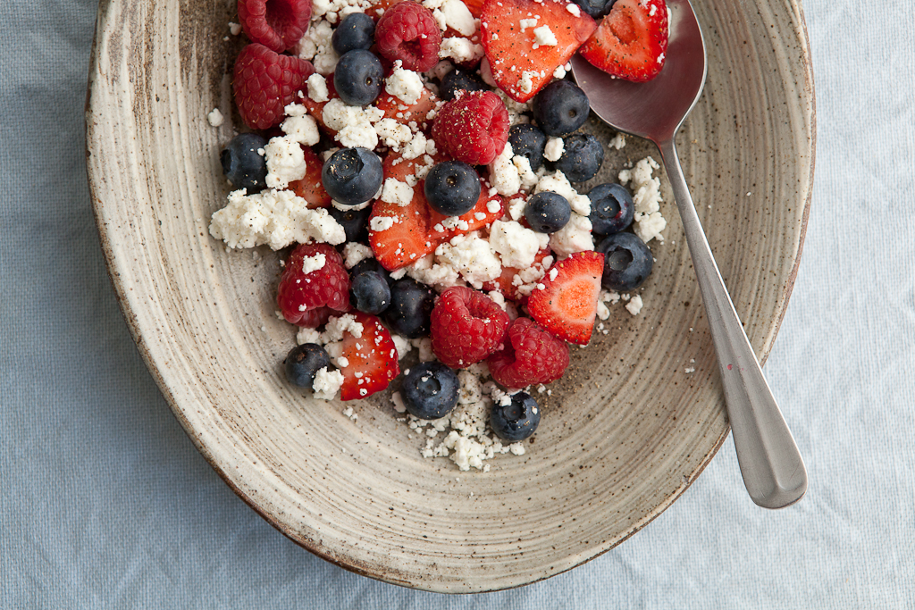 Summer Berries with Goat Cheese for Bon Appetit
