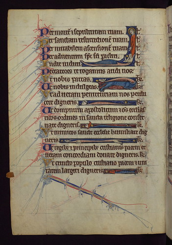 Book of Hours, St. Margaret swallowed by Dragon, Walters Manuscript W.102, fol. 30v by Walters Art Museum Illuminated Manuscripts