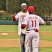 Phillies v Cubs April 28 2012- Brian Dawkins and Jimmy Rollins after pitch 2012 (13)