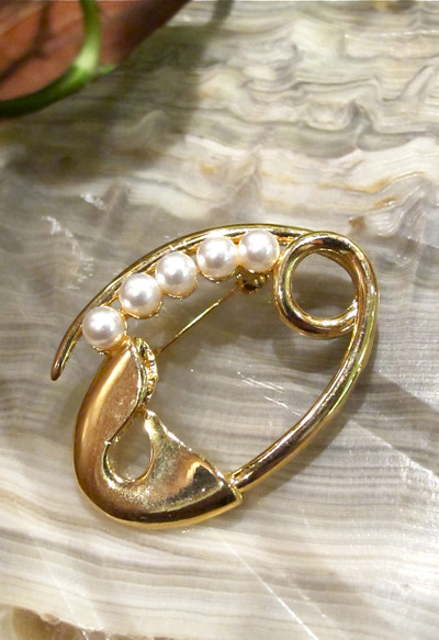 Pearls on a safety pin!