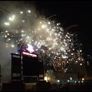 Fun night filled with dinner with friends, Mud Hens game, and ended with fireworks!