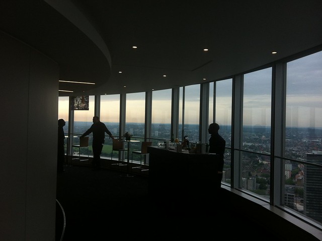 The finalists waiting for the BT Cocktail Competition to start at the top of the BT Tower
