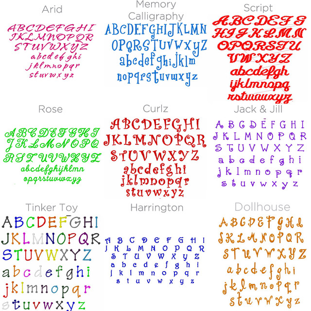 embroidery fonts grid