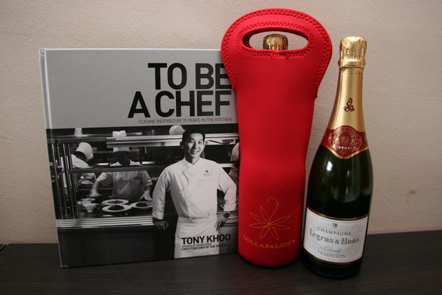 Tony Khoo's cookbook and Legras & Haas champagne
