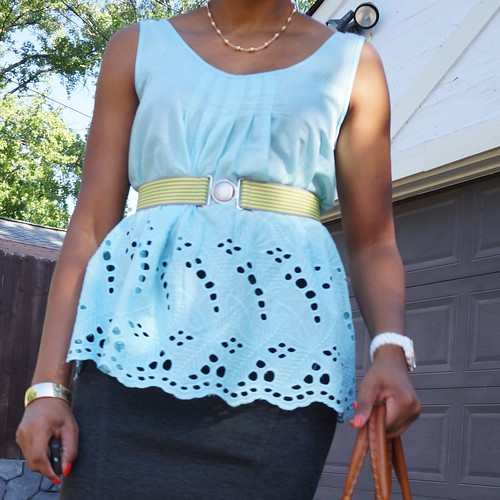 Spring update to grey pencil skirt 7