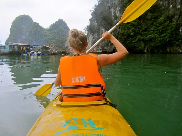 kayaking in halong bay, vietnam