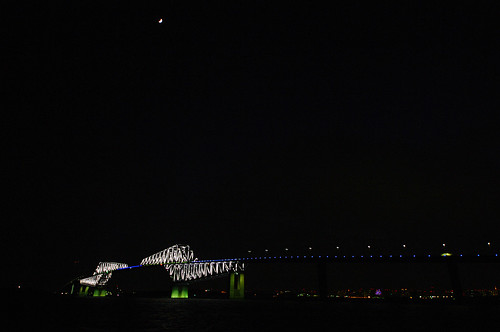 Tokyo Gate Bridge under the moon