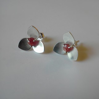 Three Point Petal Studs with sapphires