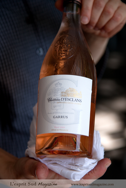 Garrus rosé, from the nearby winery Le Chateau d'Esclans