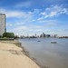 Beach and tower, Isle of Dogs