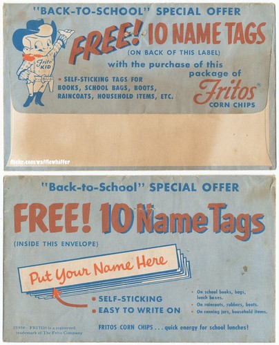 Fritos Name Tags - 1959 by Waffle Whiffer