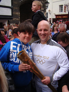 Jake with a torch-bearer