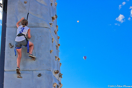 Climbing wall at balloon festival, Hillsborough, NH by Genny164