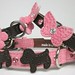 Stitched Dog Ellie Flower and Butterfly Collars Cotton Candy and Brown