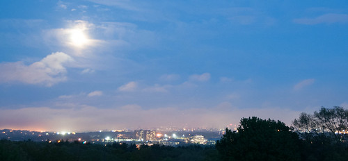 Moonrise over Boston 1 by kmp-boston