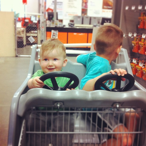 Max's first ride in the car cart. #babybliss