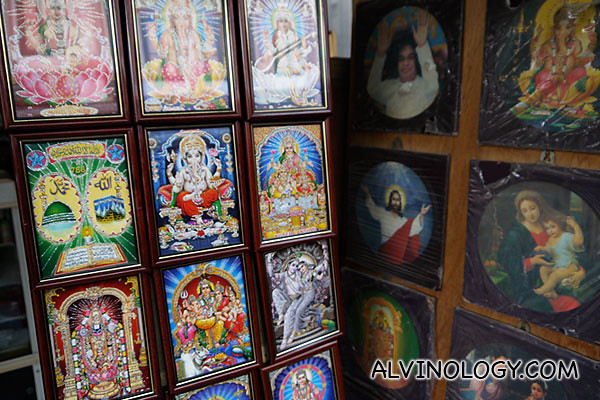 Closer view of some of the deity images