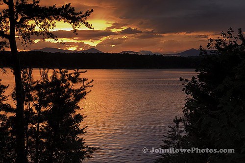 Ossipee Lake Sunset by John I Rowe