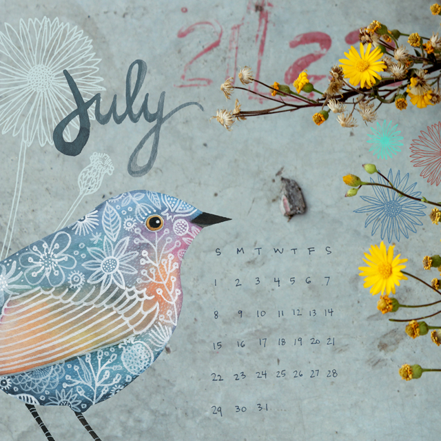 July Desktop Calendar