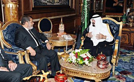 Egyptian President Mohamed Mursi meeting with Saudi King Abdullah in Jeddah on July 11, 2012. Many have speculated over the significance of the visit. by Pan-African News Wire File Photos