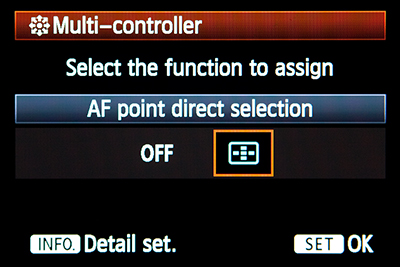 canon 5d mark iii mk 3 auto focus autofocus multi controller direct af point select zone control custom function setting