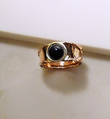 ring copper, brass, Onyx10mm,size 13.75 by Wolfgang Schweizer