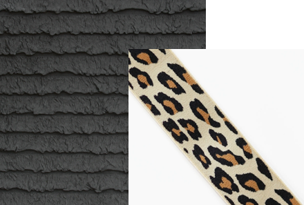 Black Ruffle Fabric & Leopard Elastic