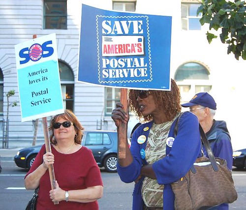 Occupy the Post Office demonstration in San Francisco draws 200. The Postal Service is threatened with massive lay-offs and downsizing. by Pan-African News Wire File Photos