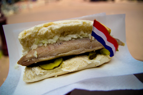 Herring Sandwich at Stubbe’s Haring Fish Stand in Amsterdam