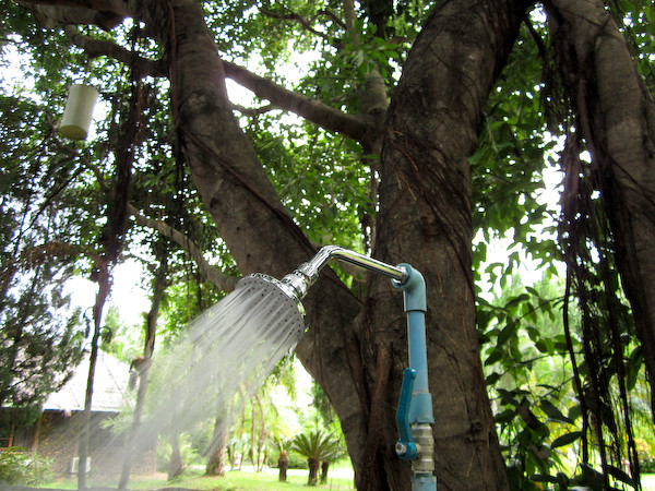 Shower under tree