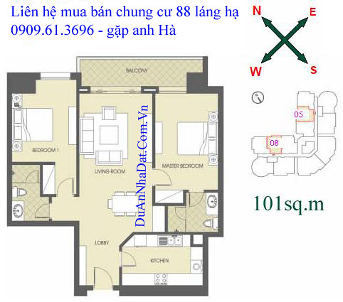 Chung cư 88 láng hạ căn hộ 101m2 tháp B | DuAnNhaDat.Com.Vn - Tư vấn mua bán liên hệ anh Tuyền 0989.61.3696