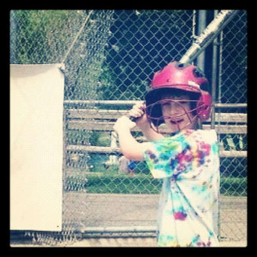 My boy getting a little batting cage time in today with his dad.