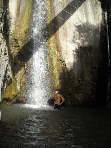 Waterfall bathing