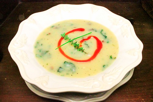 new take on Portuguese soup (caldo verde)