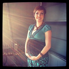 bought this dress 4 years ago for our rehearsal dinner. never dreamed I'd someday be wearing it at 25 weeks pregnant!