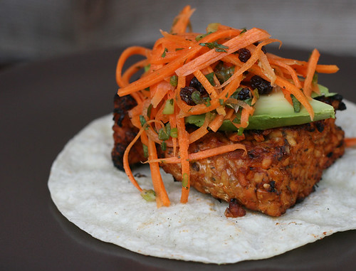 Grilled Tempeh Tacos with Carrot Coleslaw