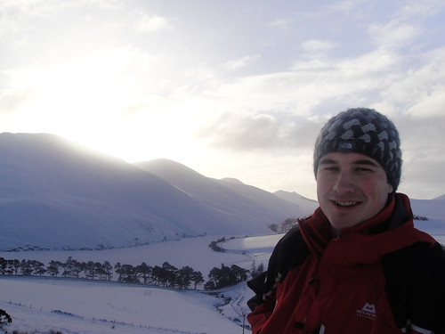 The snowy Pentland Hills and me