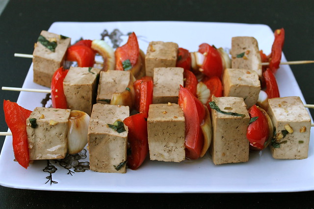 tofu & veggie skewers