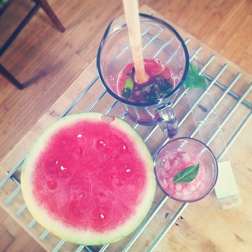 Watermelon mojitos made by my momma. 